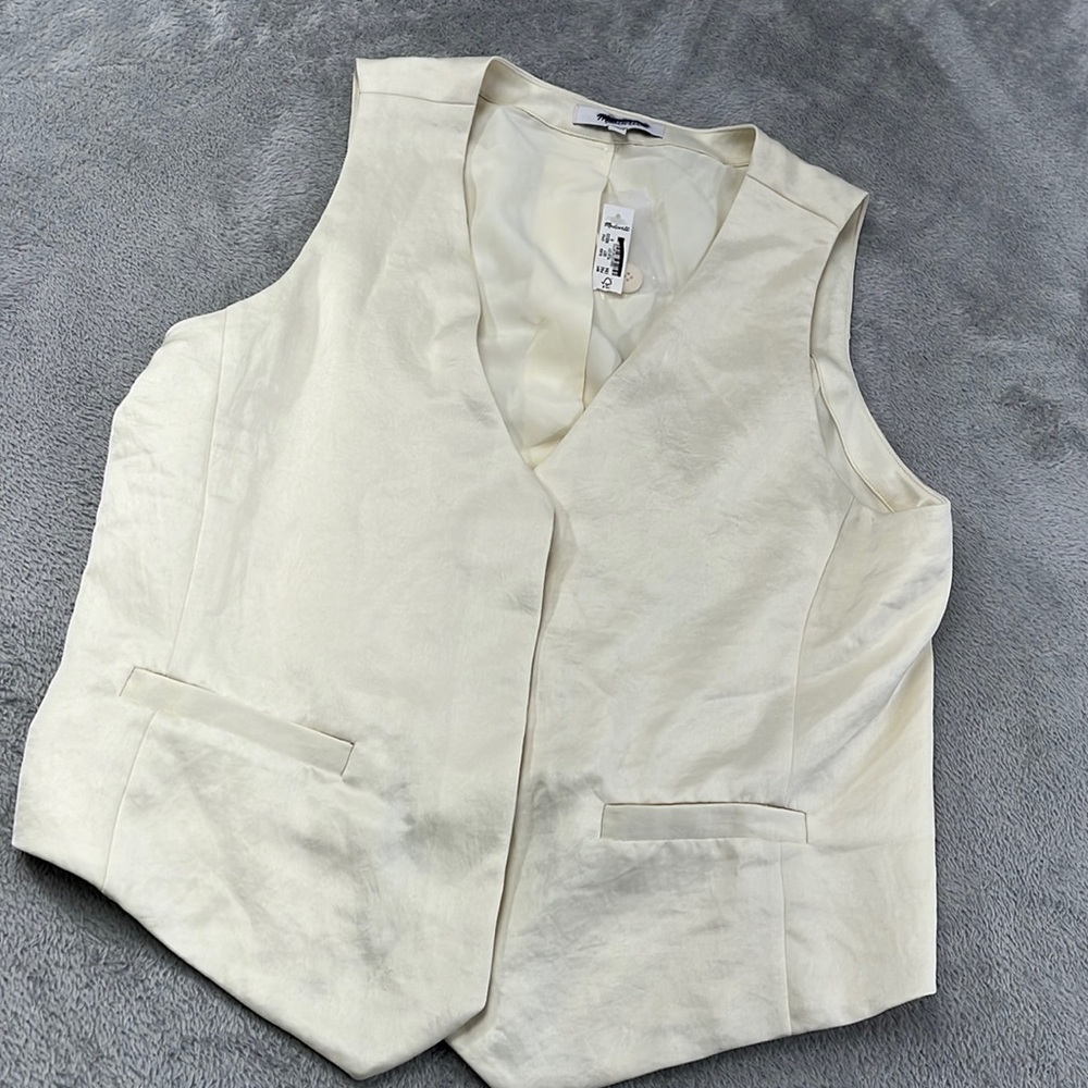 NEW Madewell 4 Light Yellow Satin Flo Top‎ Debs Drapey NQ533 (Flaw)